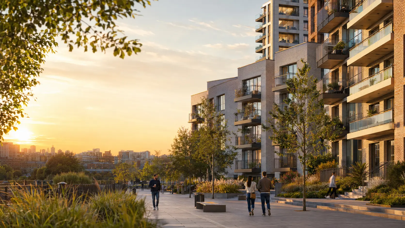Contemporary new homes and landscaped public space in London