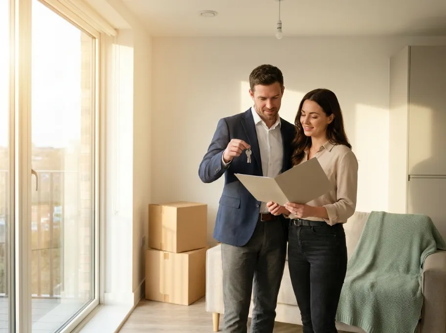 Homebuyers moving forward with keys to their new property
