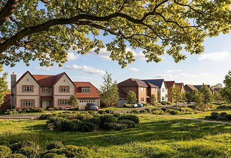 New family houses in the landscaped setting at Abbey Barn Park